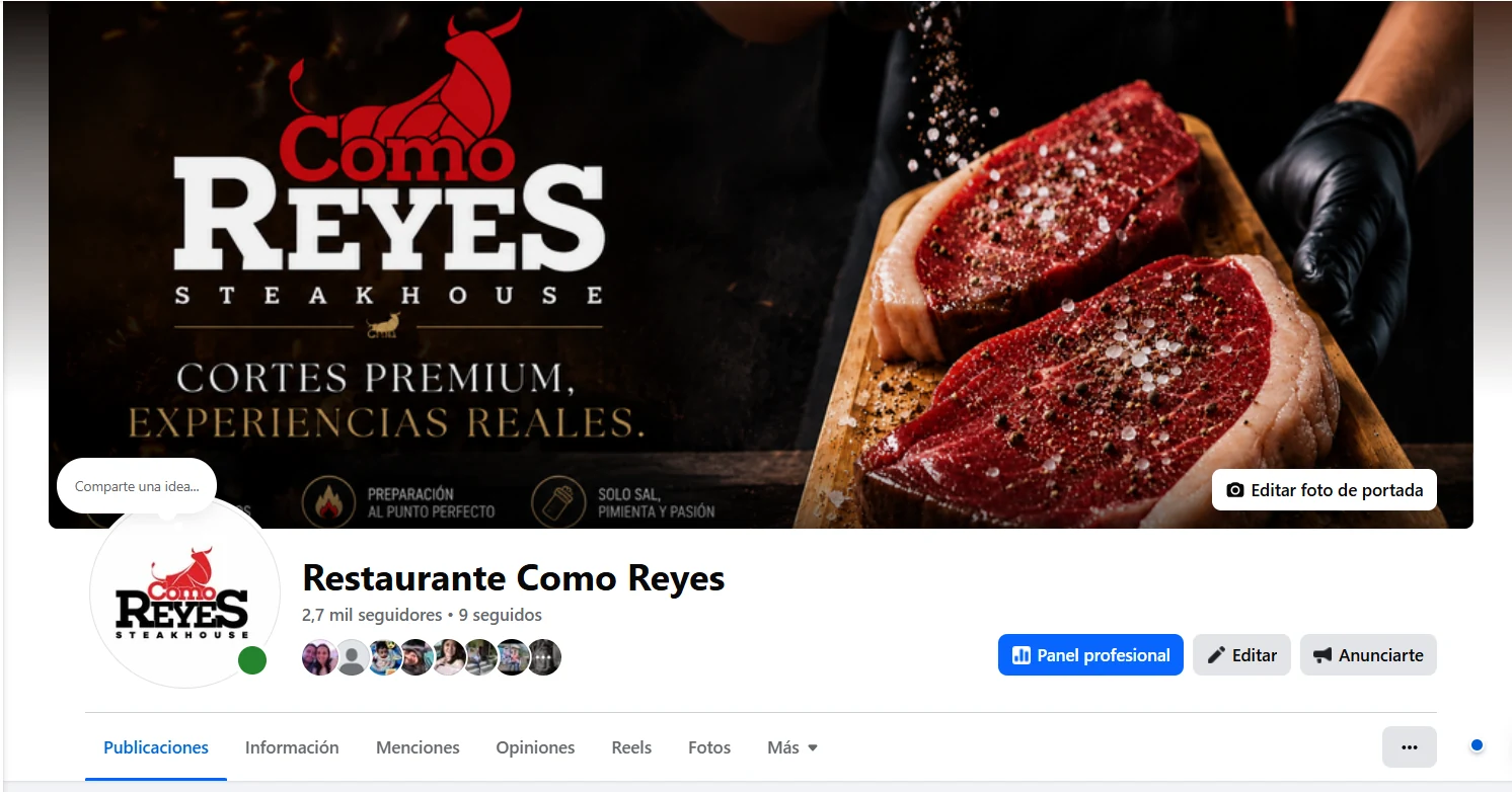Vista digital de Como Reyes Steakhouse